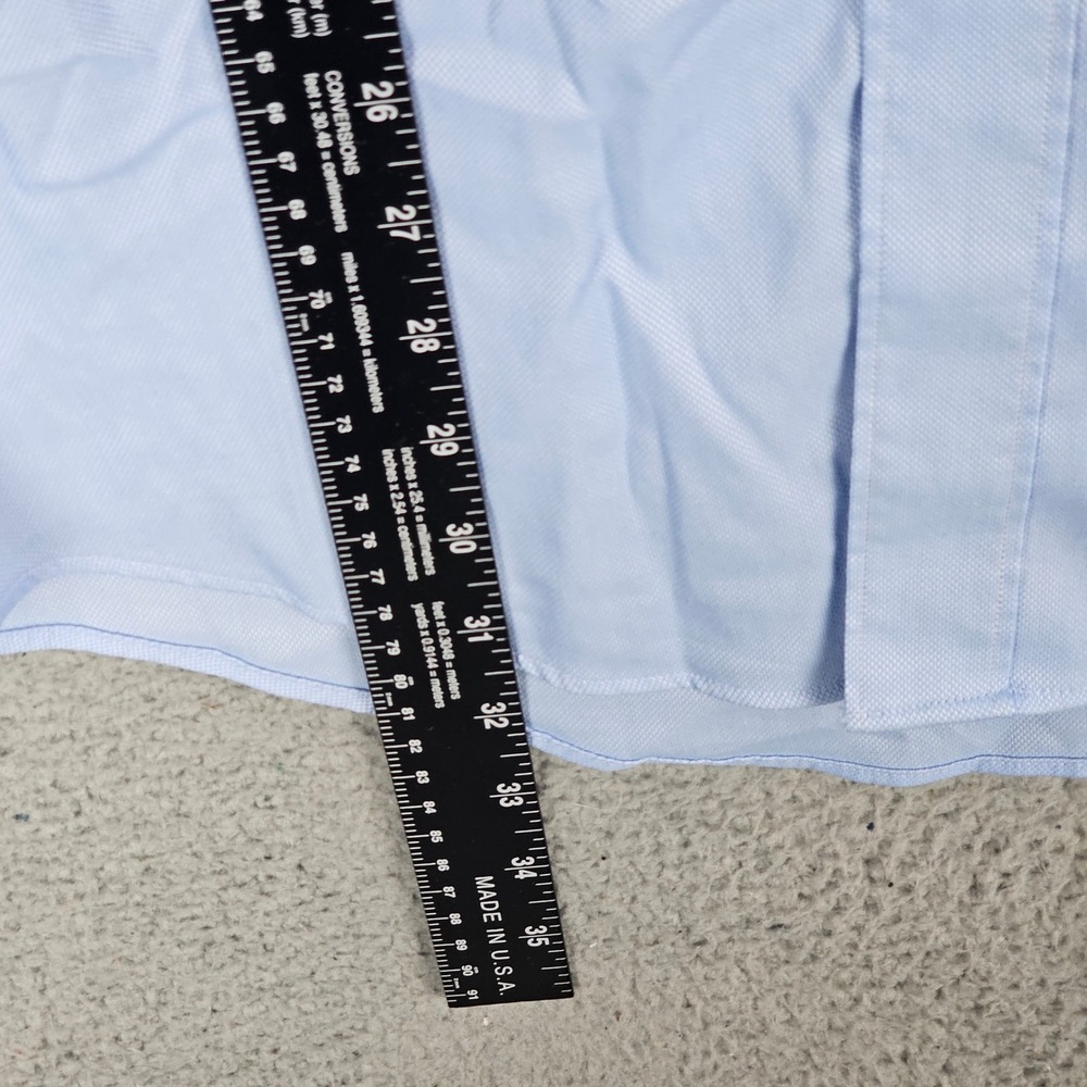 Psycho Bunny Button Down Men 16 34/35 Blue Modern Fit Stretch Non Iron Logo Cuff - Picture 6 of 12
